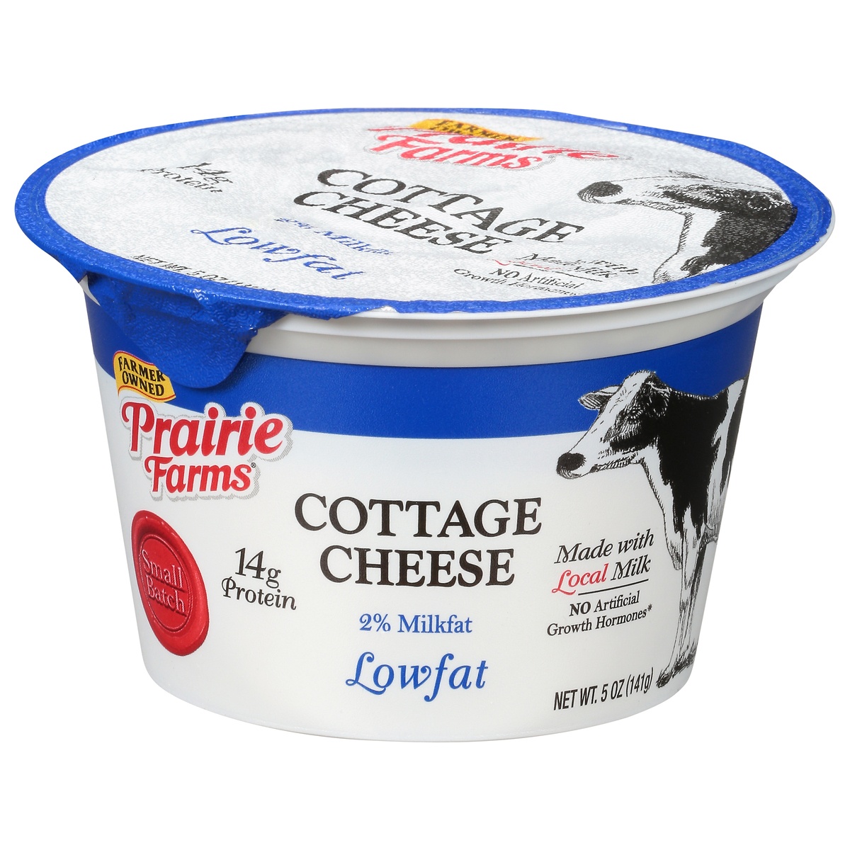 slide 1 of 1, Prairie Farms Cottage Cheese, Lowfat, 2% Milkfat, Tub, 5 oz