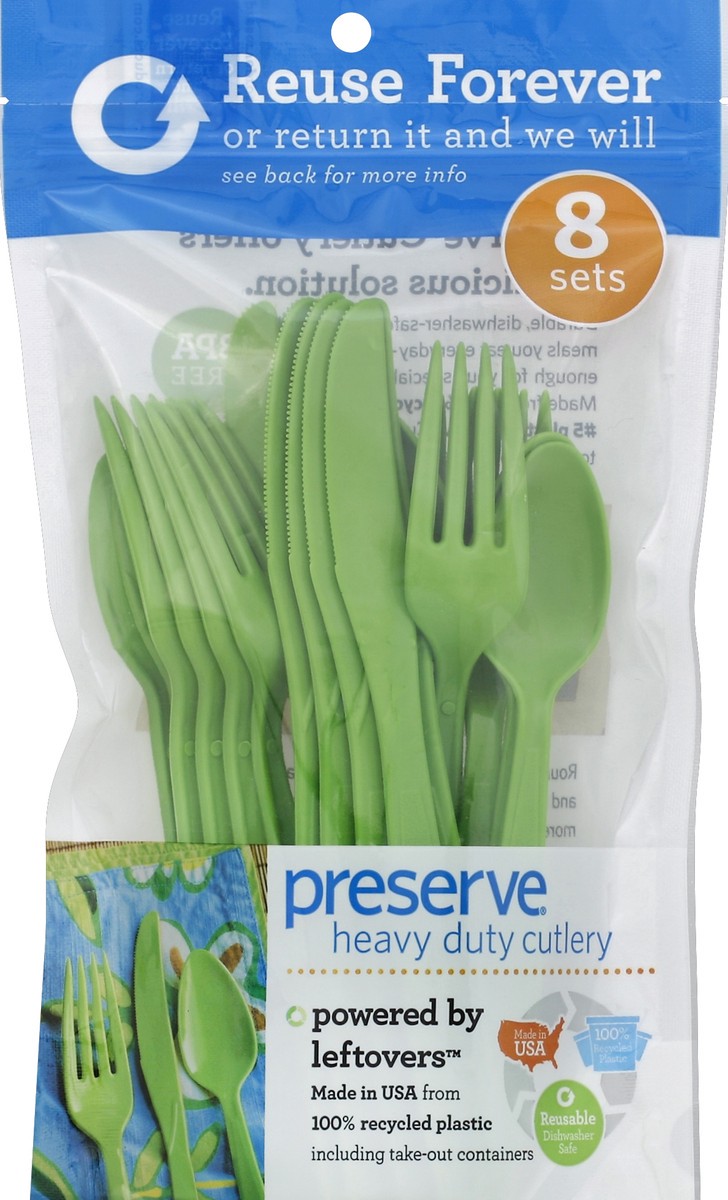 slide 2 of 2, Preserve Apple Green Cutlery, 24 ct