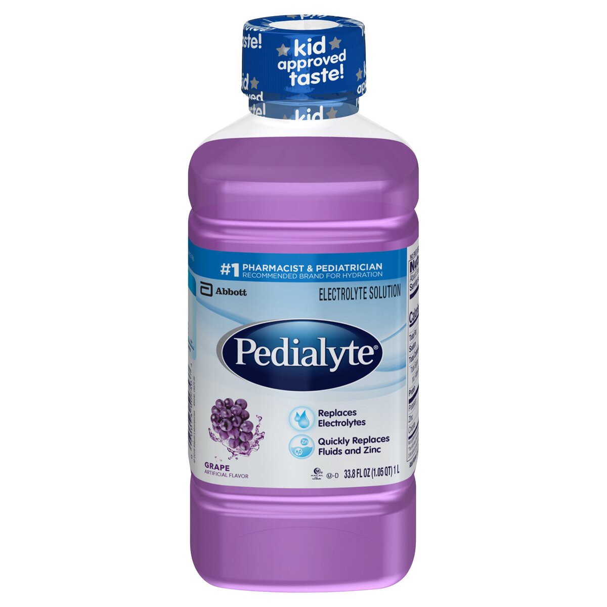 slide 1 of 8, Pedialyte Electrolyte Solution Grape 1-1.1 qt Bottle, 1.1 qt