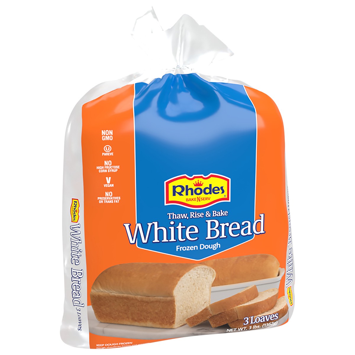 slide 3 of 4, Rhodes Bake-N-Serv White Bread Dough, 3 ct