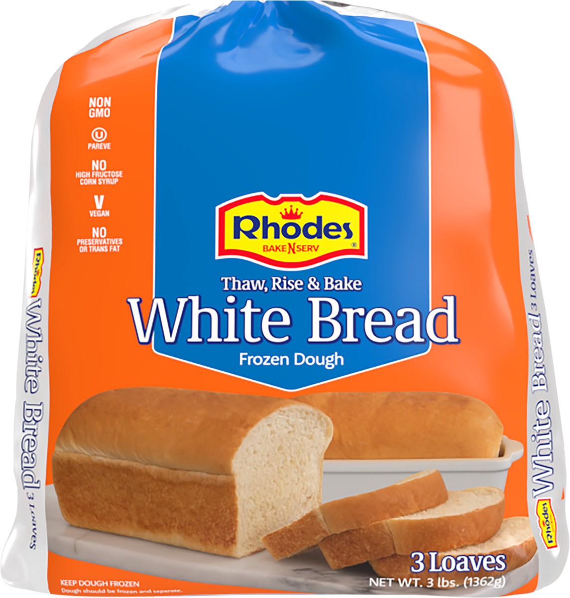 slide 2 of 4, Rhodes Bake-N-Serv White Bread Dough, 3 ct