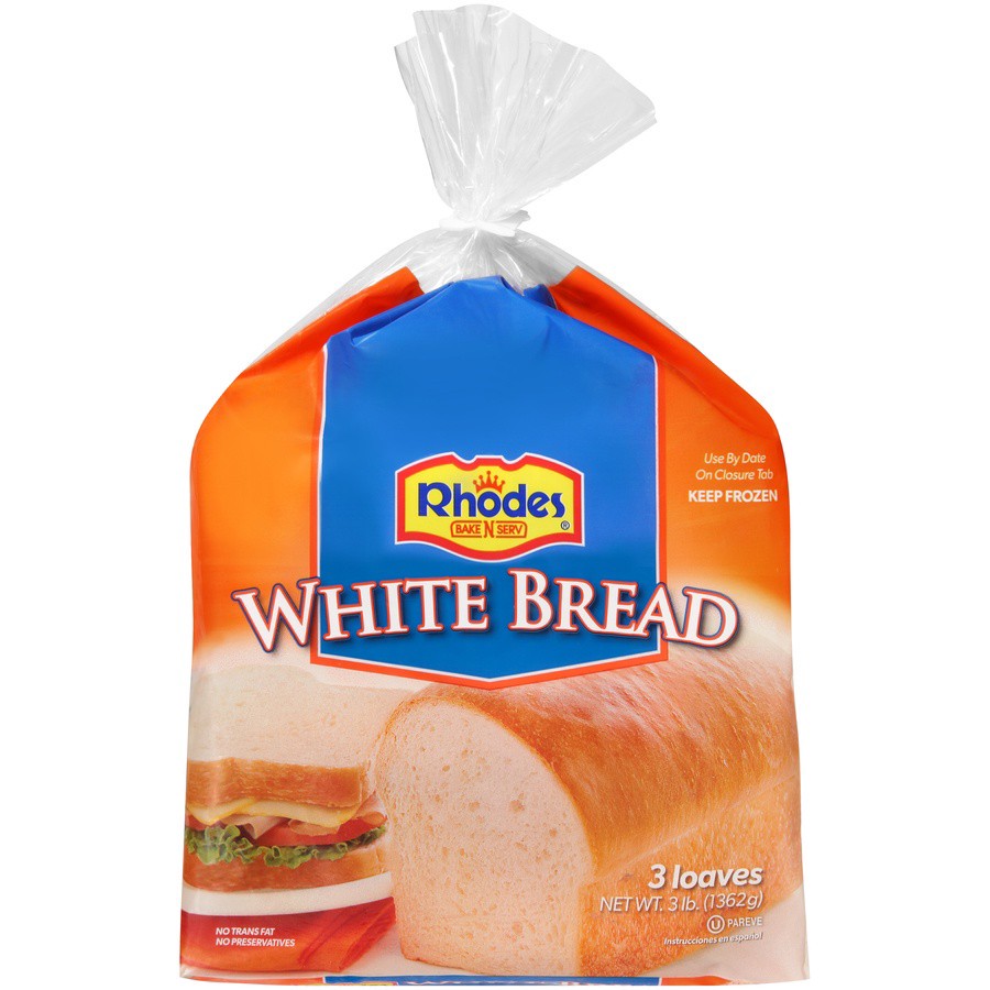 slide 1 of 4, Rhodes Bake-N-Serv White Bread Dough, 3 ct