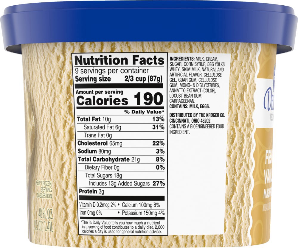 slide 4 of 6, Kroger Deluxe French Vanilla Magnifique Ice Cream, 48 fl oz