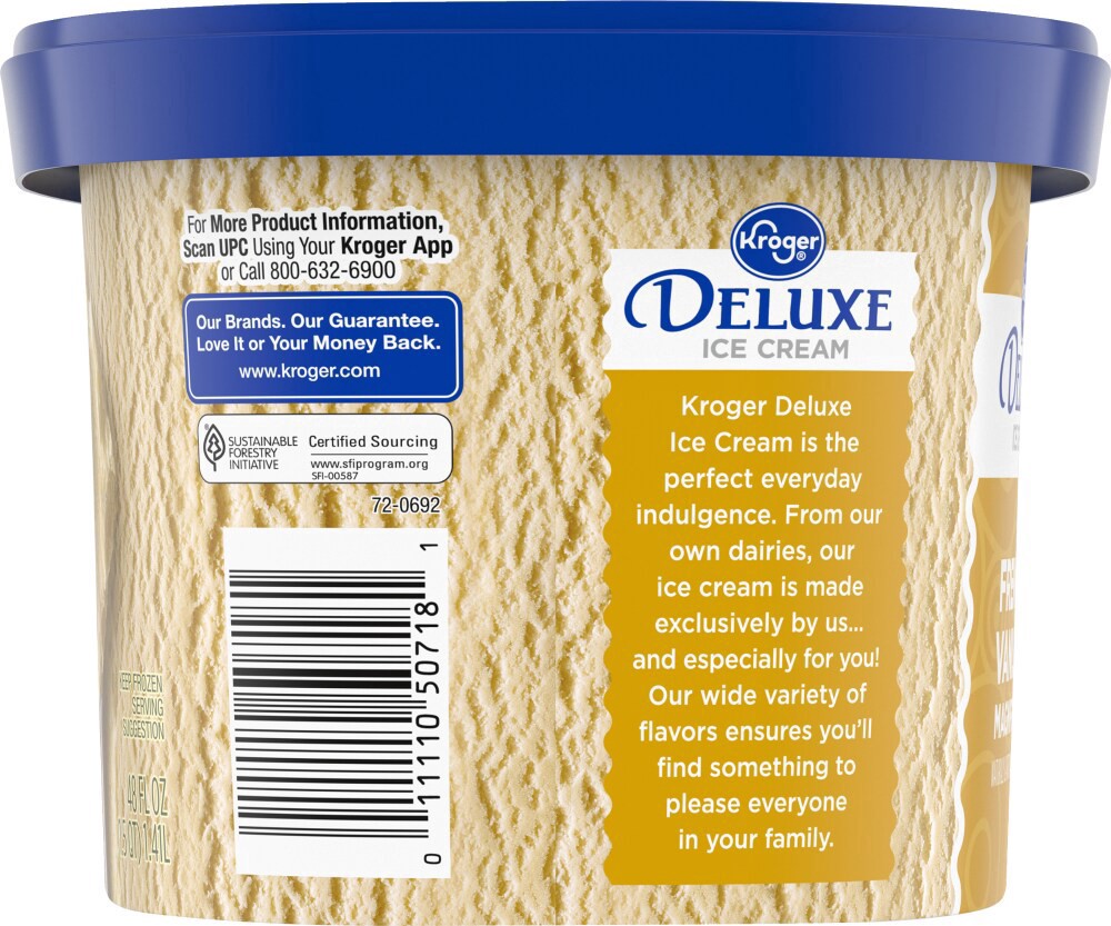 slide 2 of 6, Kroger Deluxe French Vanilla Magnifique Ice Cream, 48 fl oz