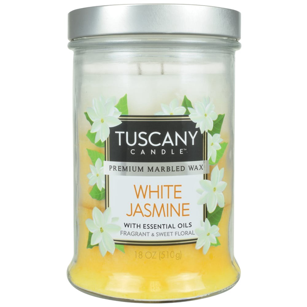 slide 2 of 2, Tuscany Candle White Jasmine Scented Triple Pour Jar Candle, 18 oz