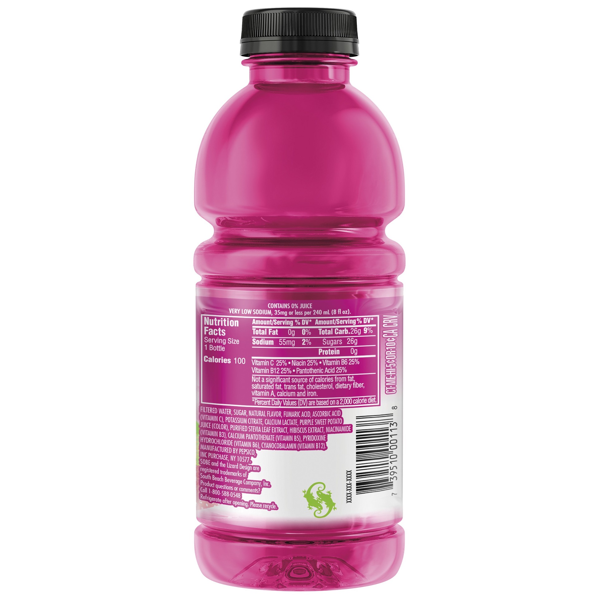 slide 2 of 2, SoBe Water Strawberry Kiwi 20 Fluid Ounce Plastic Bottle, 20 oz