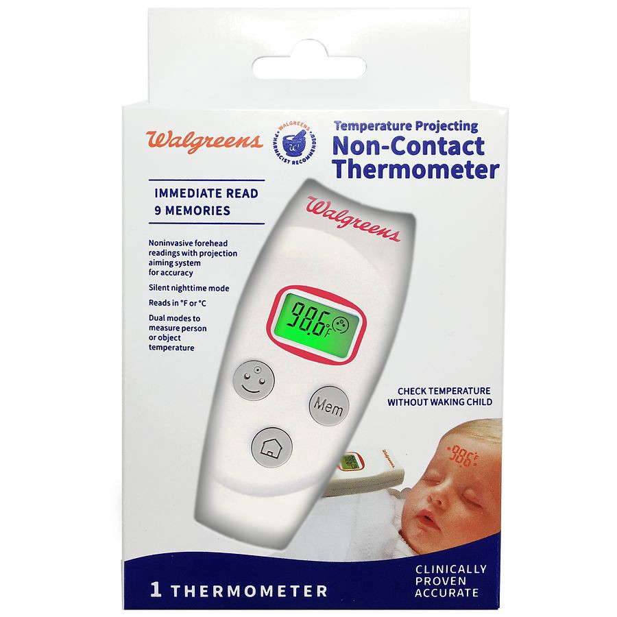 slide 1 of 5, Walgreens Temperature Projecting Non-Contact Thermometer, 1 ct