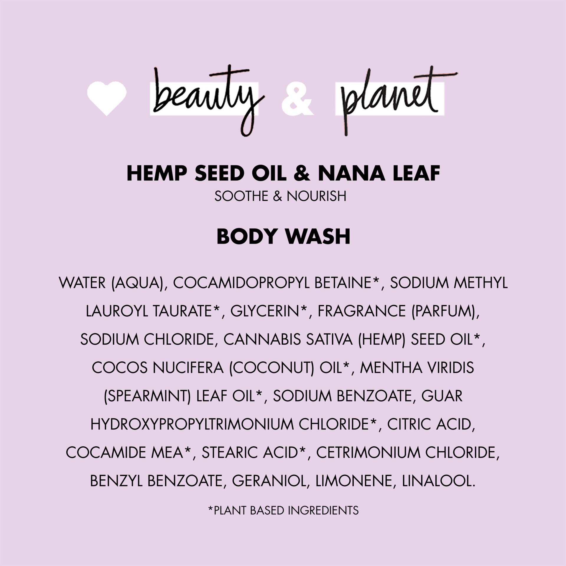 slide 2 of 4, Love Beauty and Planet Body Wash Hemp Seed Oil & Nana Leaf, 16 oz, 16 oz