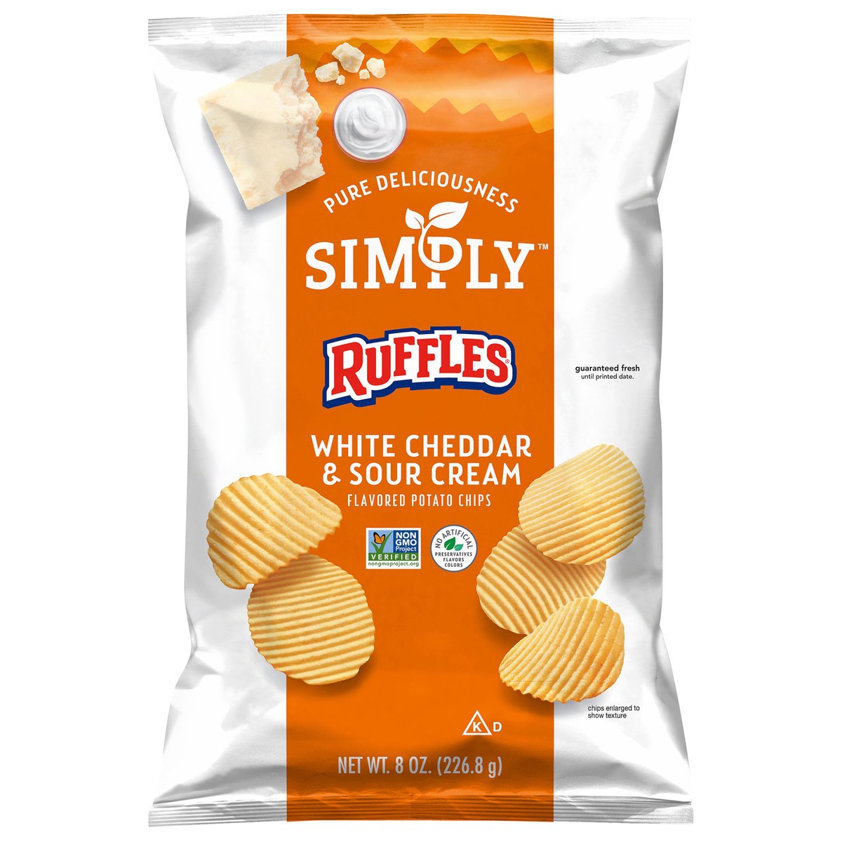 slide 1 of 3, Ruffles Potato Chips, 8 oz
