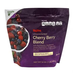 Hy-vee Cherry Berry Blend, Unsweetened Strawberries, Blueberries, Blackberries, Cherries & Raspberries