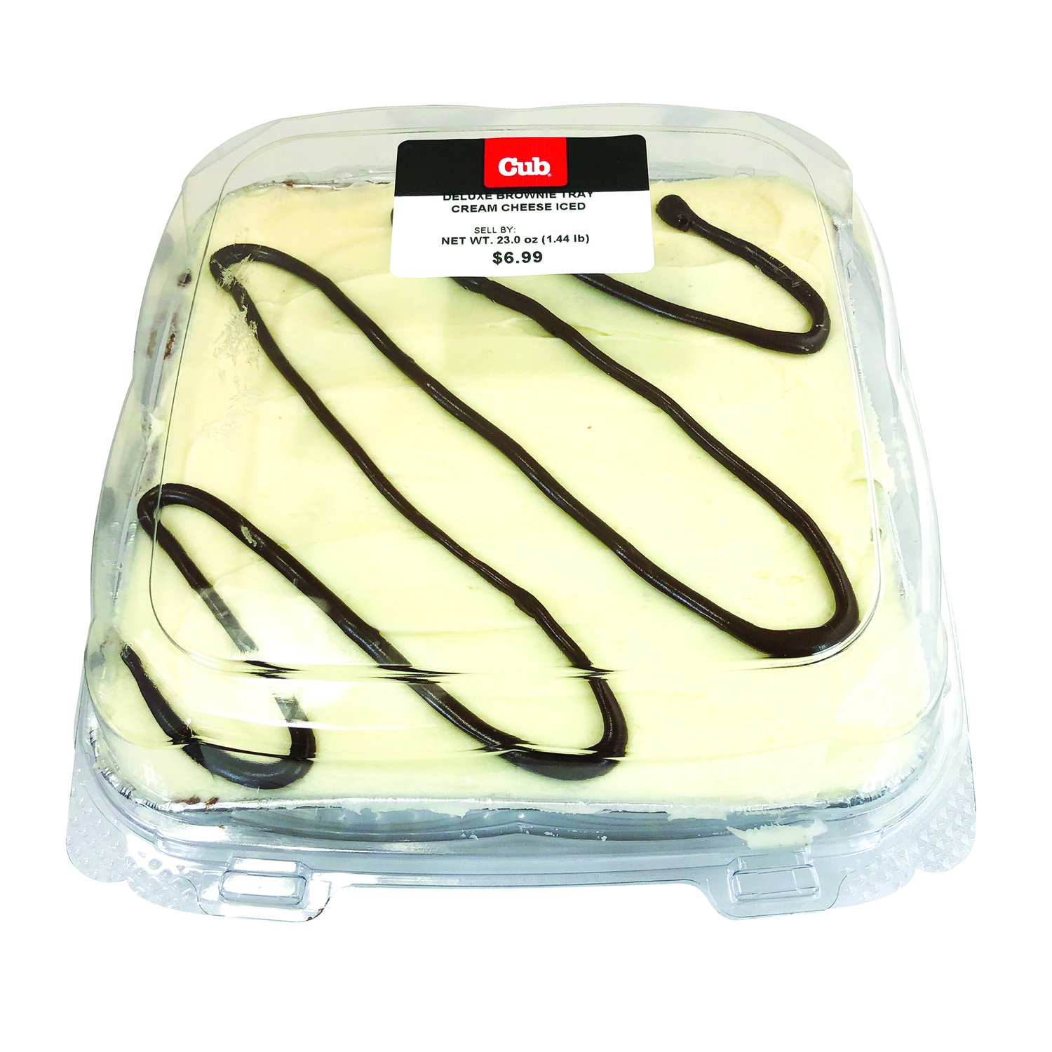 slide 1 of 1, Cub Cream Cheese Iced Delux Brownie Tray, 23 Ounce, 23 oz