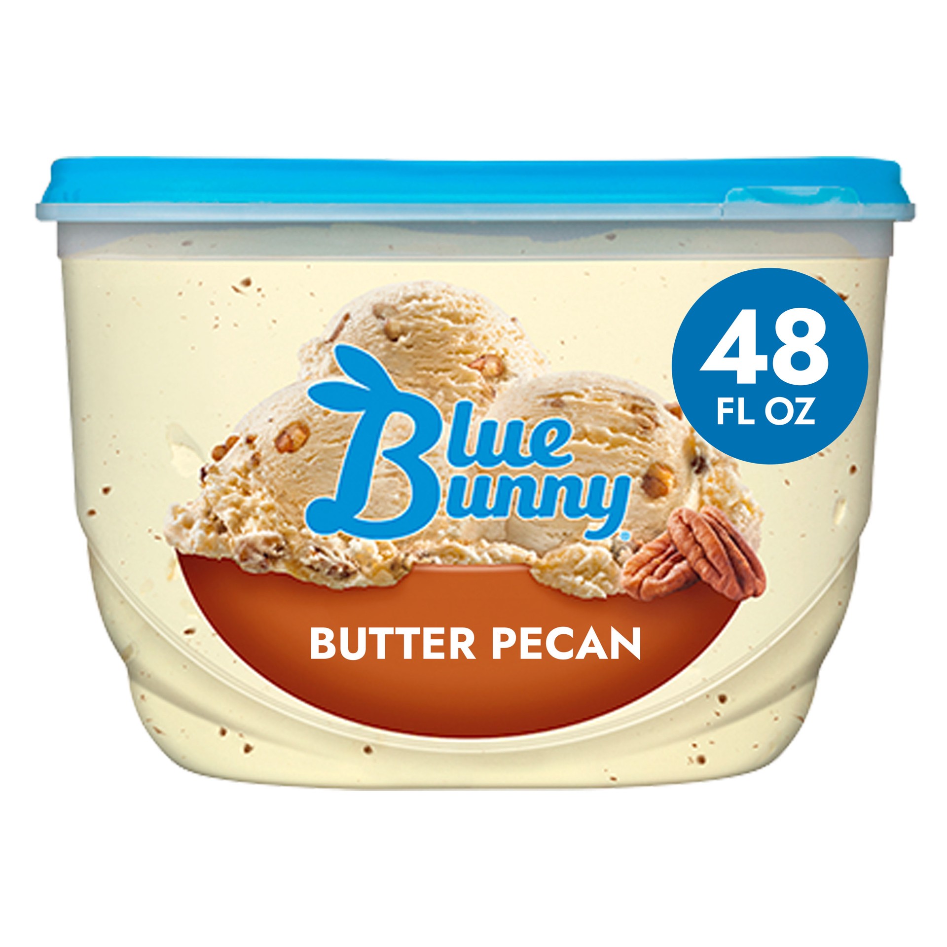 slide 1 of 2, Blue Bunny Butter Pecan Ice Cream, 48 fl oz