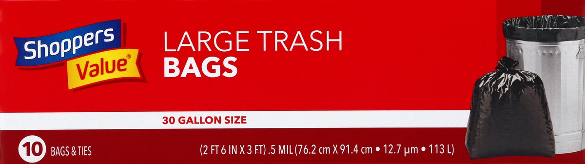 slide 5 of 7, Shoppers Value Large Trash Bags, 10 ct