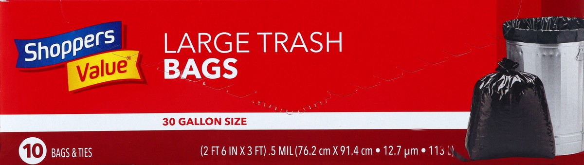 slide 6 of 7, Shoppers Value Large Trash Bags, 10 ct