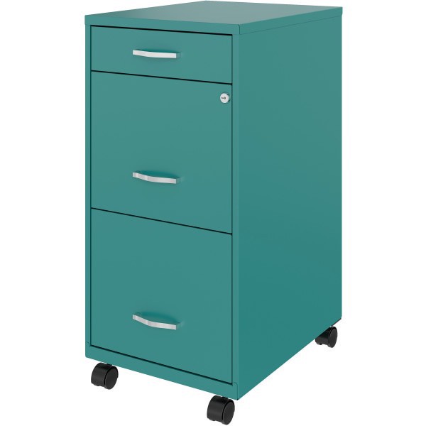 slide 2 of 6, Realspace Soho Organizer 18""D Vertical 3-Drawer Mobile File Cabinet, Teal, 1 ct