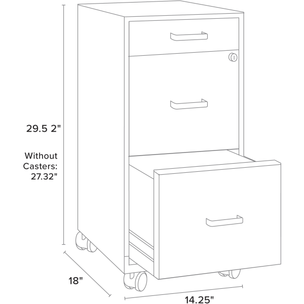 slide 6 of 6, Realspace Soho Organizer 18""D Vertical 3-Drawer Mobile File Cabinet, Teal, 1 ct