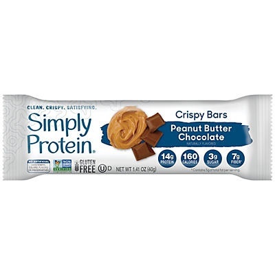 slide 1 of 1, SimplyProtein Crispy Bars Peanut Butter Chocolate, 1.41 oz