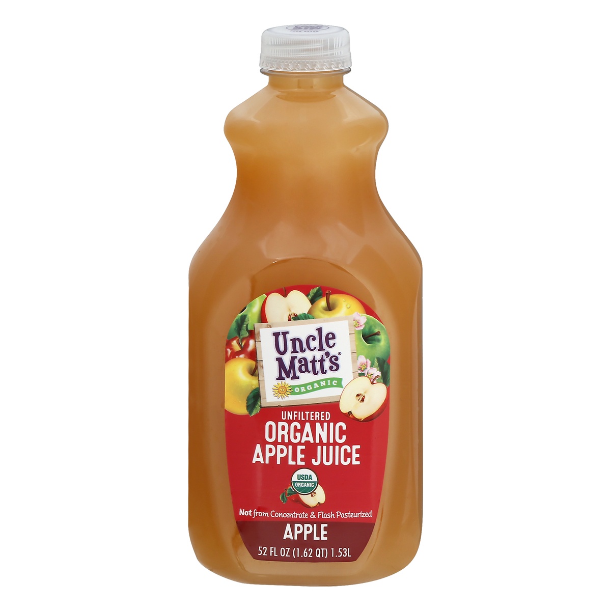 slide 1 of 1, Uncle Matt's Apple Juice, 52 oz