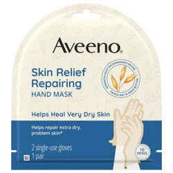 Aveeno Skin Relief Repairing Hand Mask for Dry Skin, 1 Pair of Gloves