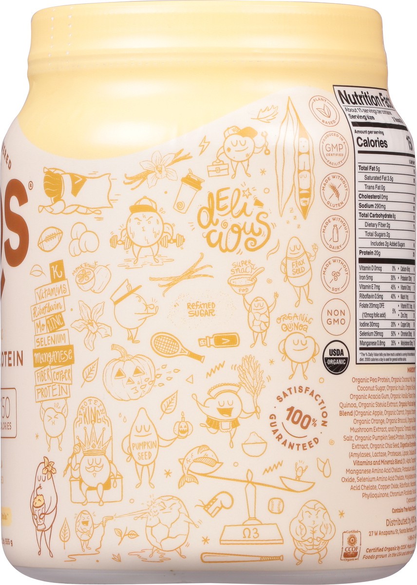 slide 8 of 9, KOS Organic Vanilla Flavored Plant Protein 19.6 oz, 19.6 oz