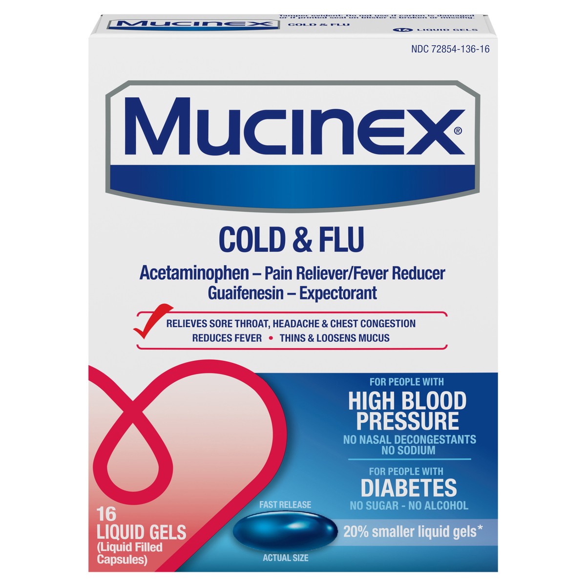 slide 1 of 11, Mucinex Cold & Flu Liquid Gel, 16 ct