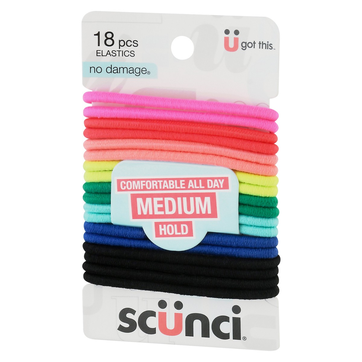 slide 9 of 9, scünci No Damage Medium Hold Elastics 18 Pcs, 18 ct