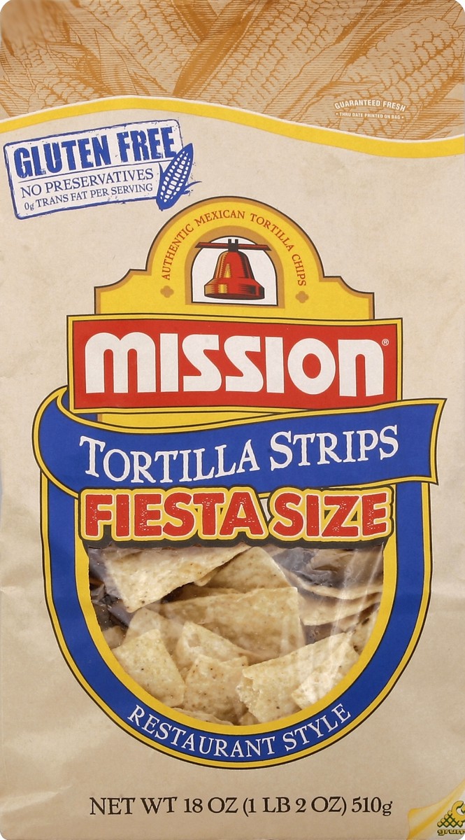 slide 1 of 5, Mission Tortilla Strips 18 oz, 18 oz