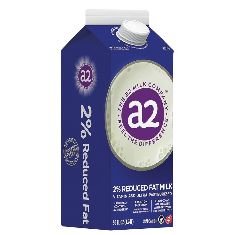 slide 2 of 4, A2 Milk 2% Reduced Fat Milk, 59 fl oz
