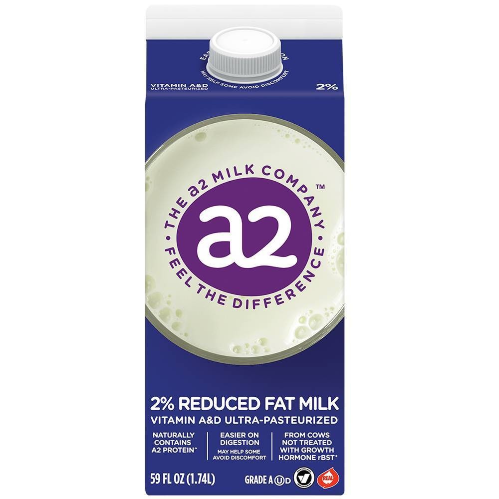 slide 1 of 4, A2 Milk 2% Reduced Fat Milk, 59 fl oz
