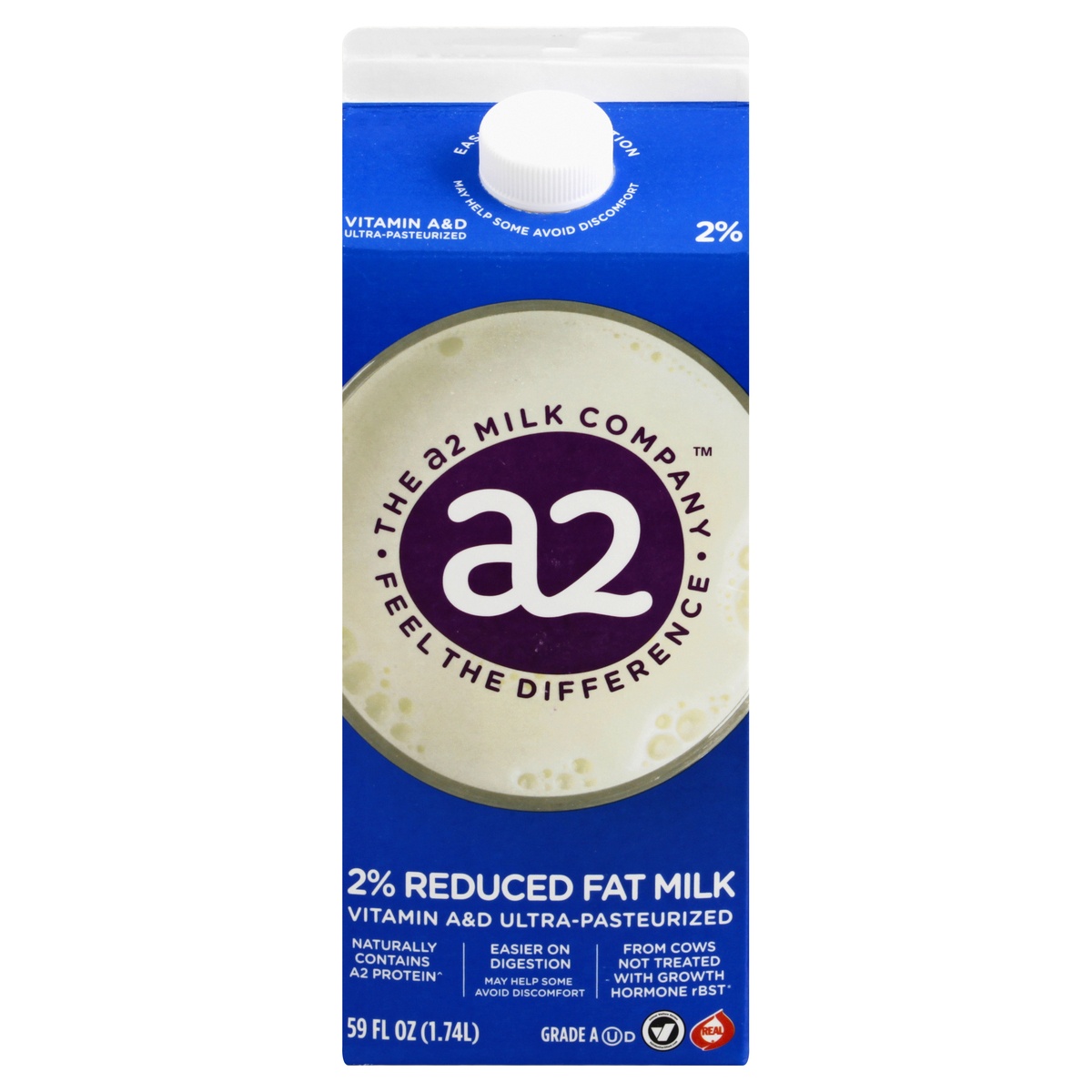 slide 1 of 4, A2 Milk 2% Vitamin A & D Ultra-Pasteurized - 59 fl oz, 59 fl oz