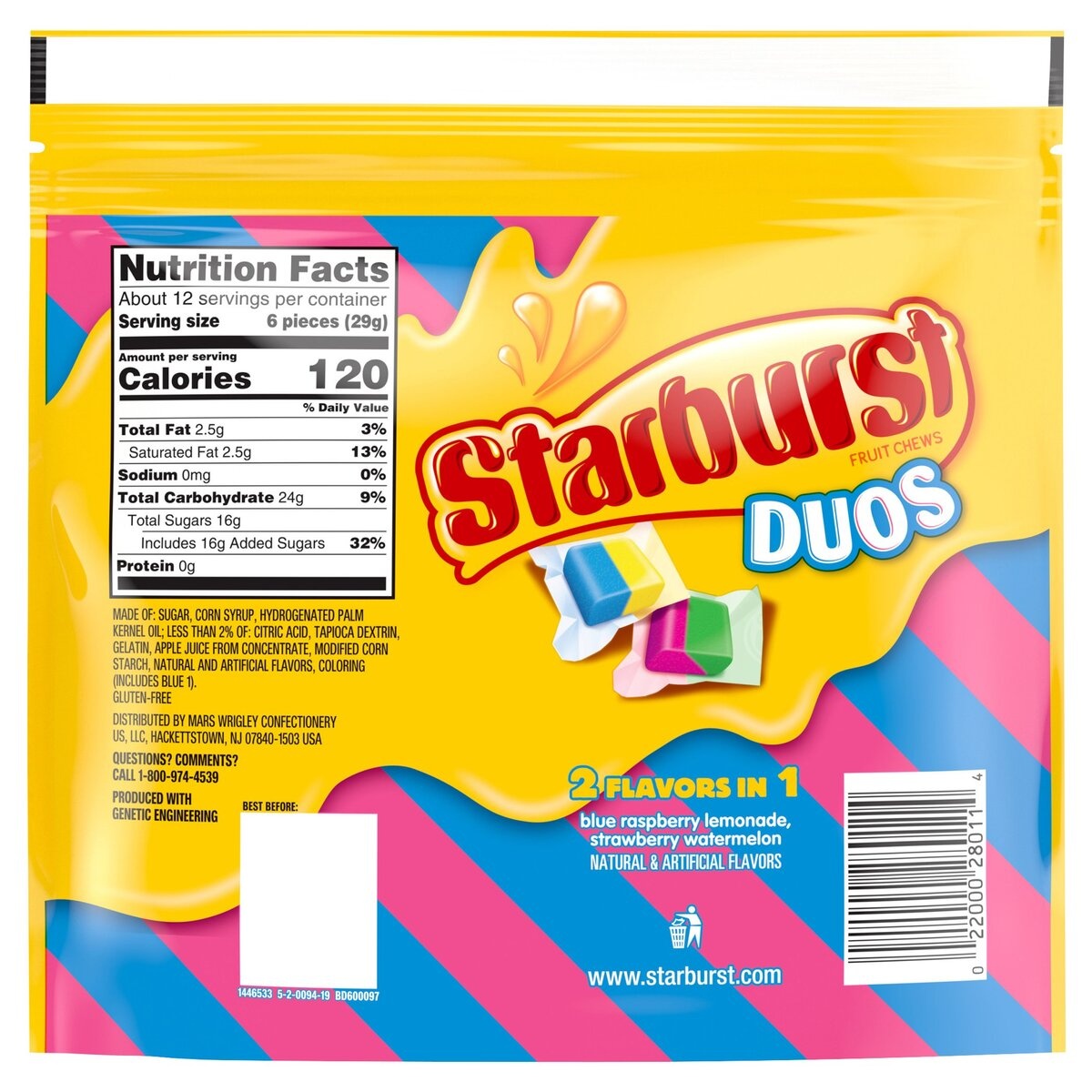 slide 8 of 9, Starburst Duos Fruit Chews Sharing Size, 12.5 oz