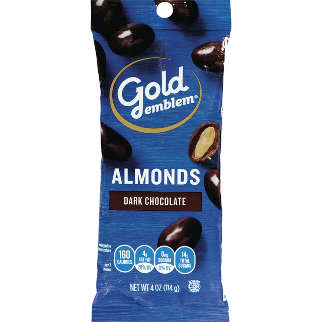 slide 1 of 1, GE Dark Chocolate Almonds, 4 oz