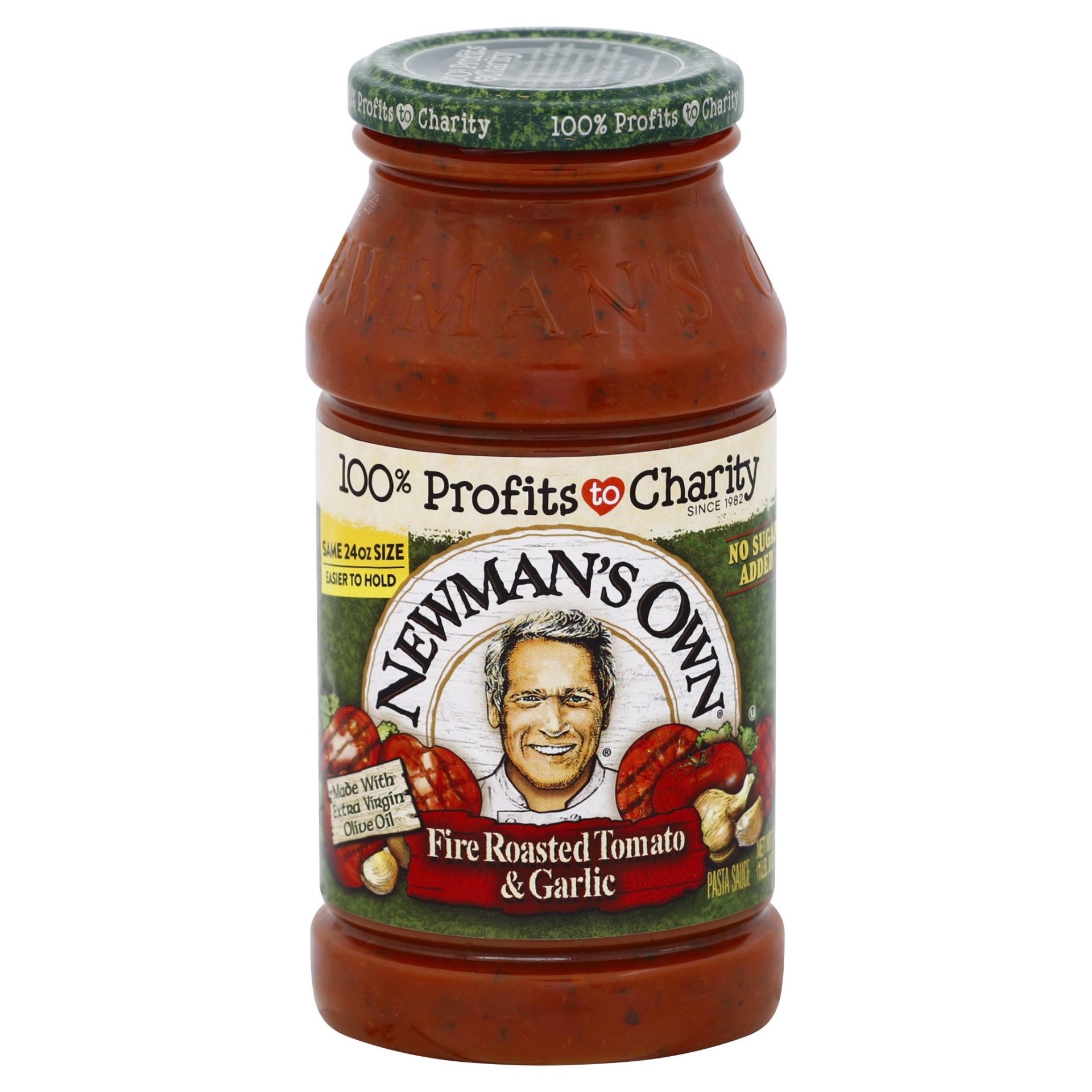 slide 1 of 4, Newman's Own Fire Roasted Tomato & Garlic Pasta Sauce, 24 oz