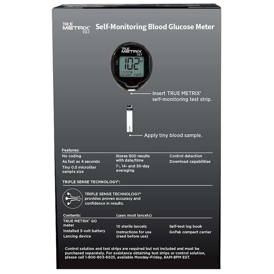 slide 3 of 5, Walgreens True Metrix Go Blood Glucose Meter, 1 ct