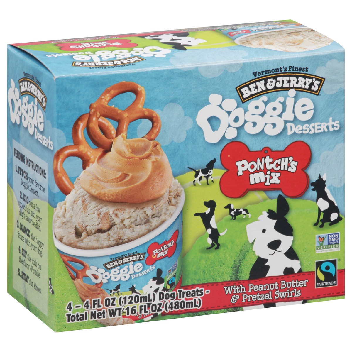 slide 2 of 9, Ben & Jerry's Pontch's Mix Doggie Desserts 4 - 4 fl oz Cups, 4 ct