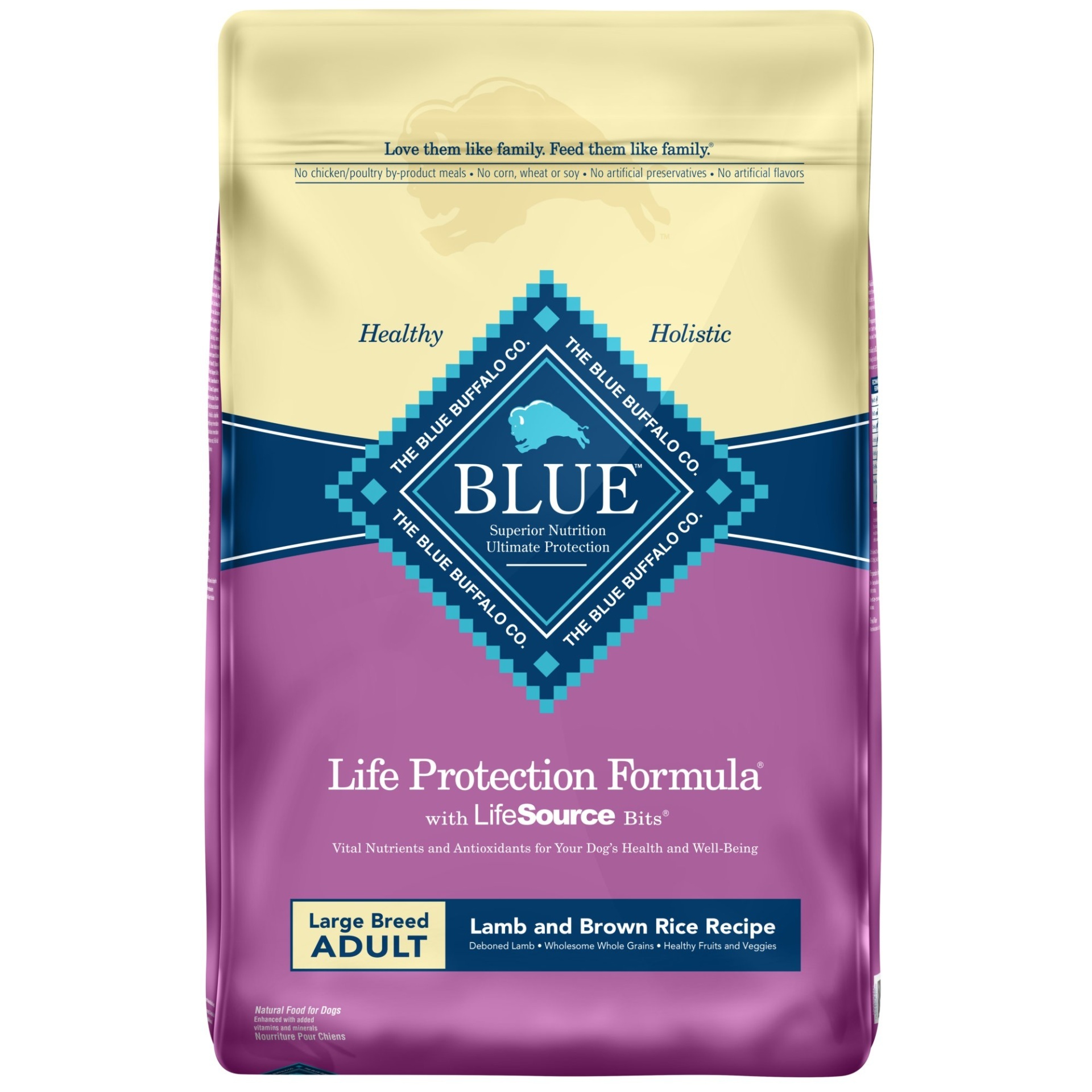 slide 1 of 1, Blue Buffalo Blue Life Protection Formula Large Breed Adult Lamb Brown Rice Recipe Dry Dog Food, 30 lb
