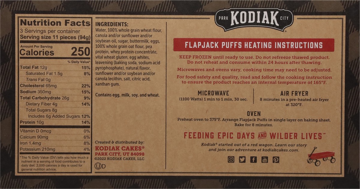 slide 8 of 9, Kodiak Cakes Mini Size Buttermilk Flapjack Puffs 33 ea, 33 ct