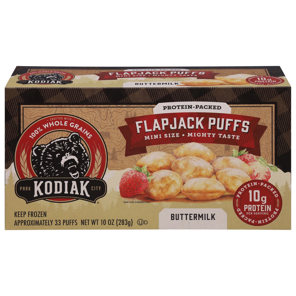 slide 1 of 9, Kodiak Cakes Mini Size Buttermilk Flapjack Puffs 33 ea, 33 ct