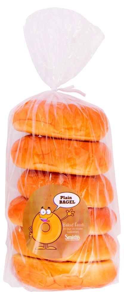 slide 2 of 2, Bakery Fresh Smith's Baked Fresh Plain Bagels, 6 ct; 18 oz