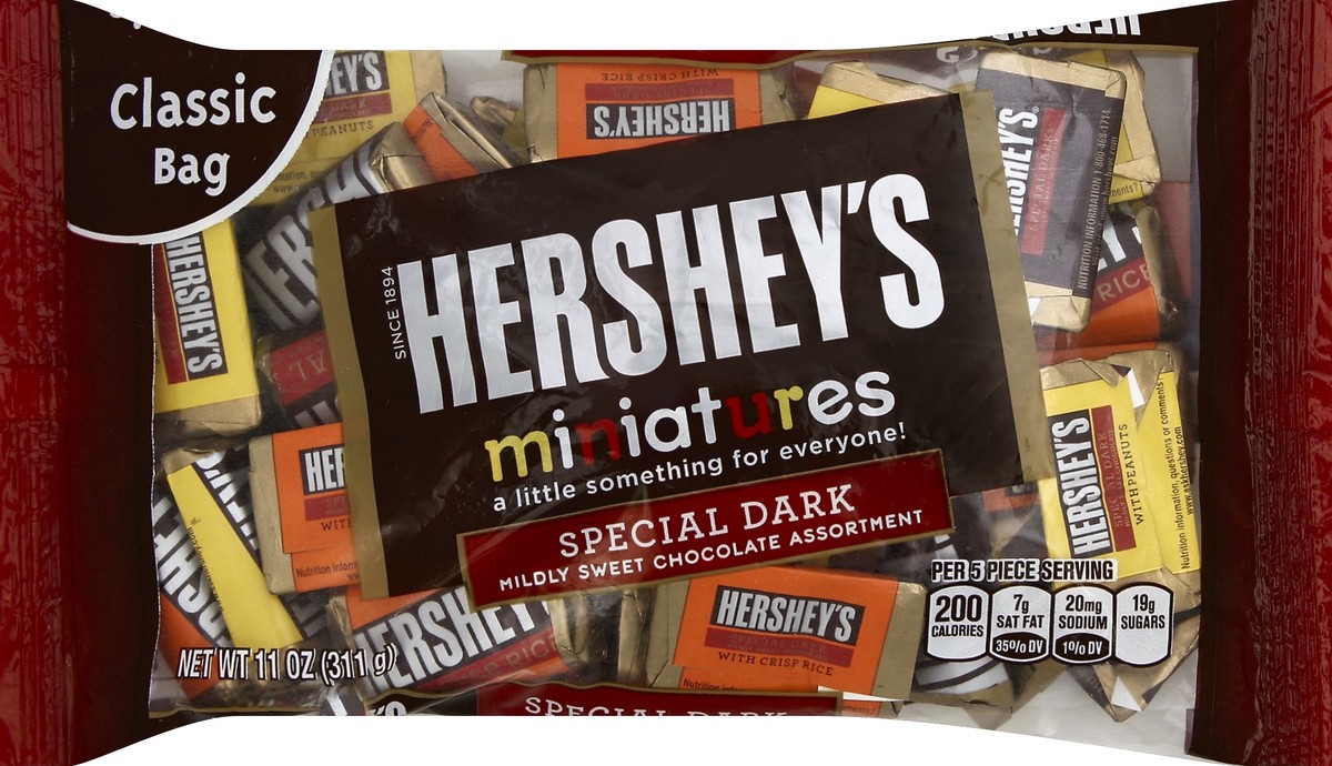 slide 5 of 5, Hershey's Special Dark Miniatures Chocolate Candy, 11 oz