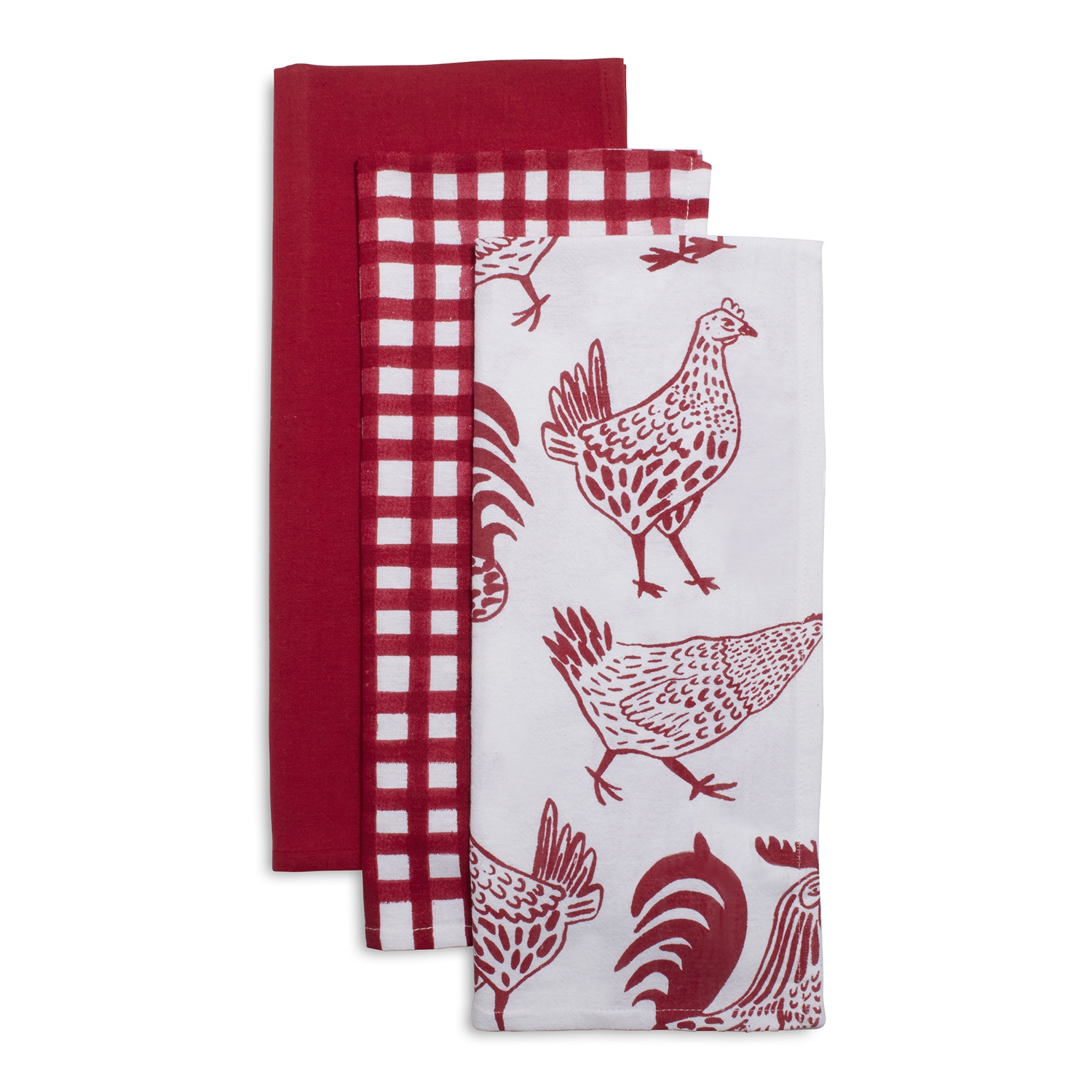 slide 1 of 1, Sur La Table Flour Sack Kitchen Towels, Chickens, 3 ct