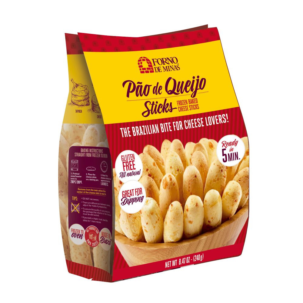 slide 1 of 1, Forno de Minas Pao De Queijo Frozen Baked Cheese Sticks, 8.47 oz