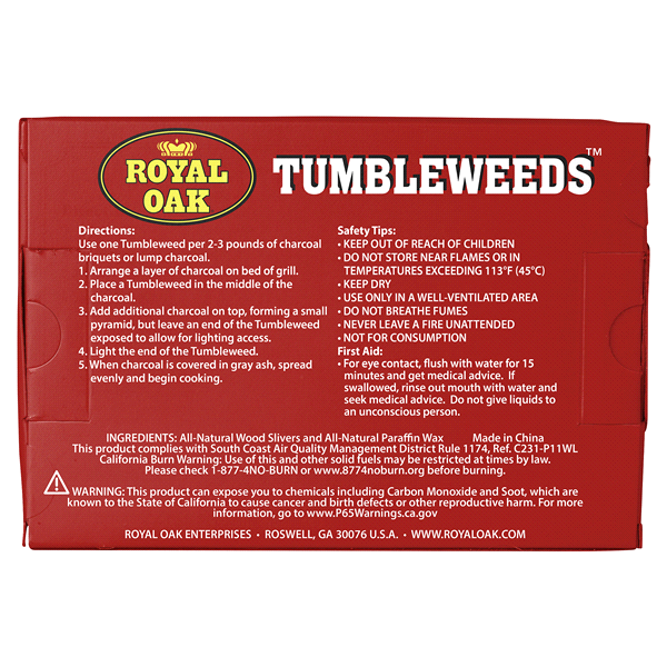 slide 4 of 5, Royal Oak Tumbleweeds Firestarters, 16 ct