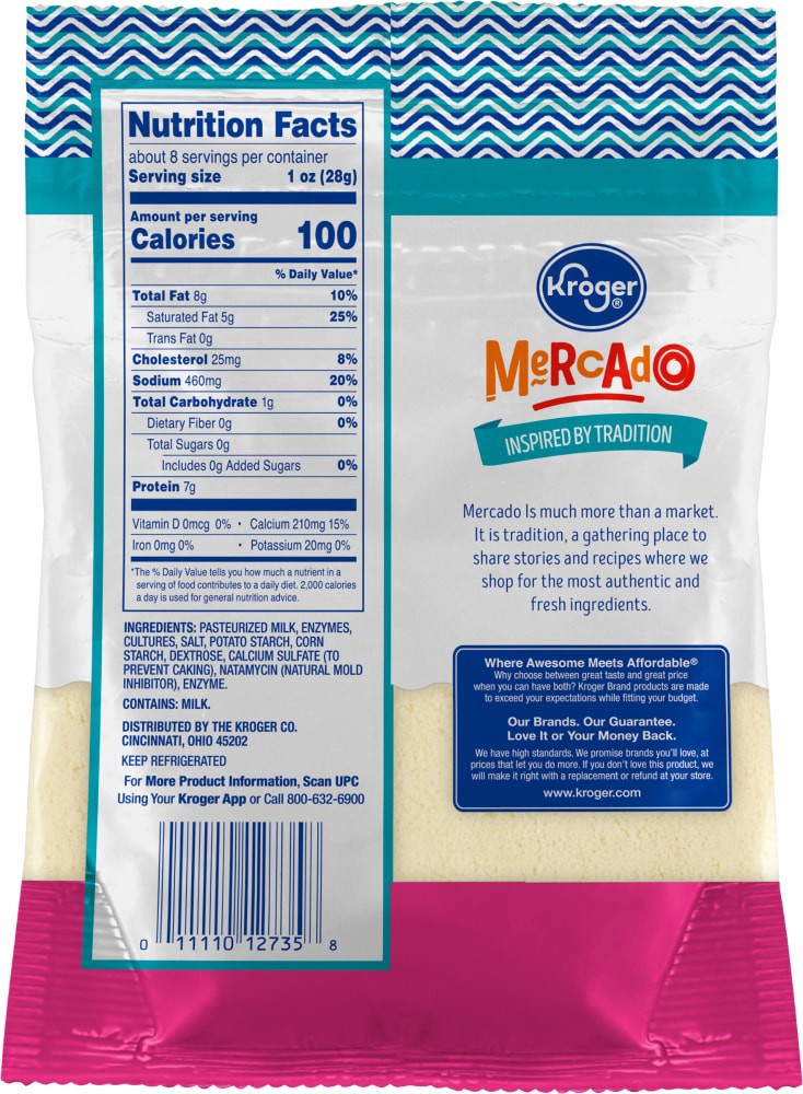 slide 2 of 2, Kroger Mercado Grated Queso Cotija Cheese, 8 oz