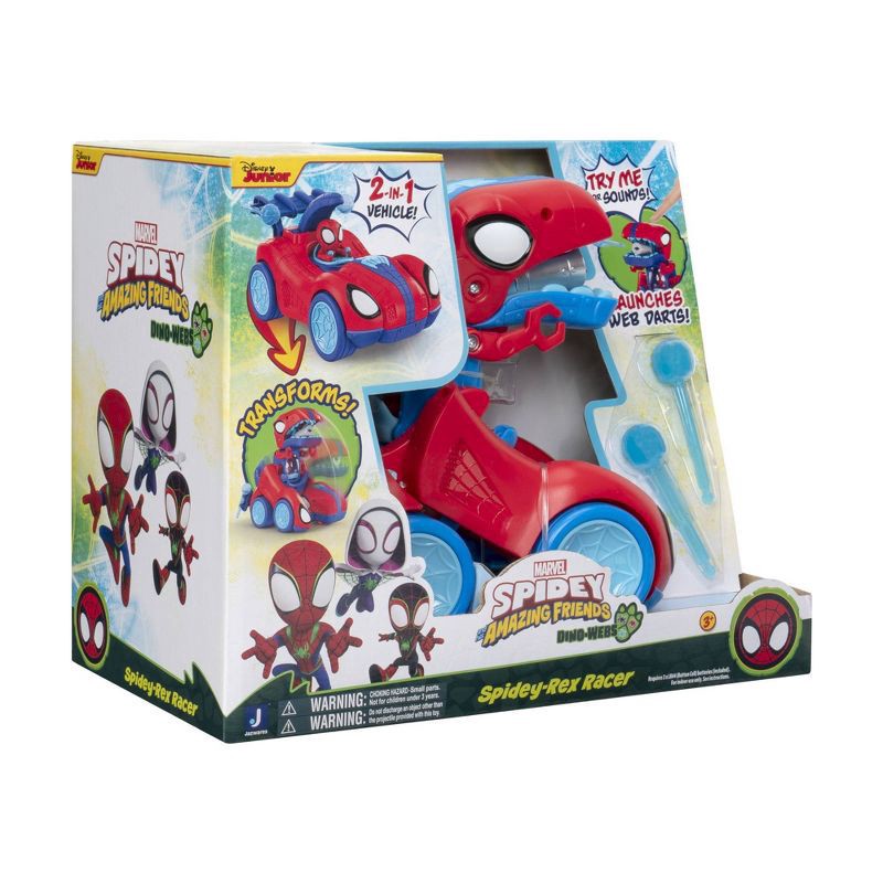 slide 3 of 20, Spidey and His Amazing Friends Spidey & His Amazing Friends Spidey-Dino Racer Transforming Vehicle, 1 ct