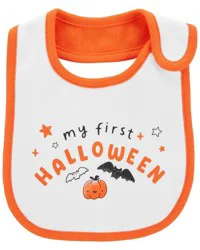 Carter's Baby My First Halloween Teething Bib White/Orange OSZ