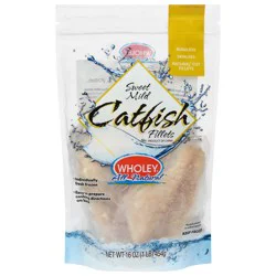 Wholey Sweet Mild Natural Cut Boneless Skinless Catfish Fillets 16 oz