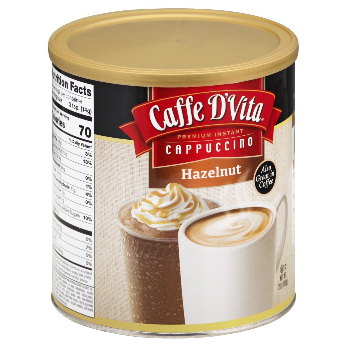 slide 7 of 13, Caffe D'Vita Premium Instant Hazelnut Cappuccino - 2 lb, 2 lb