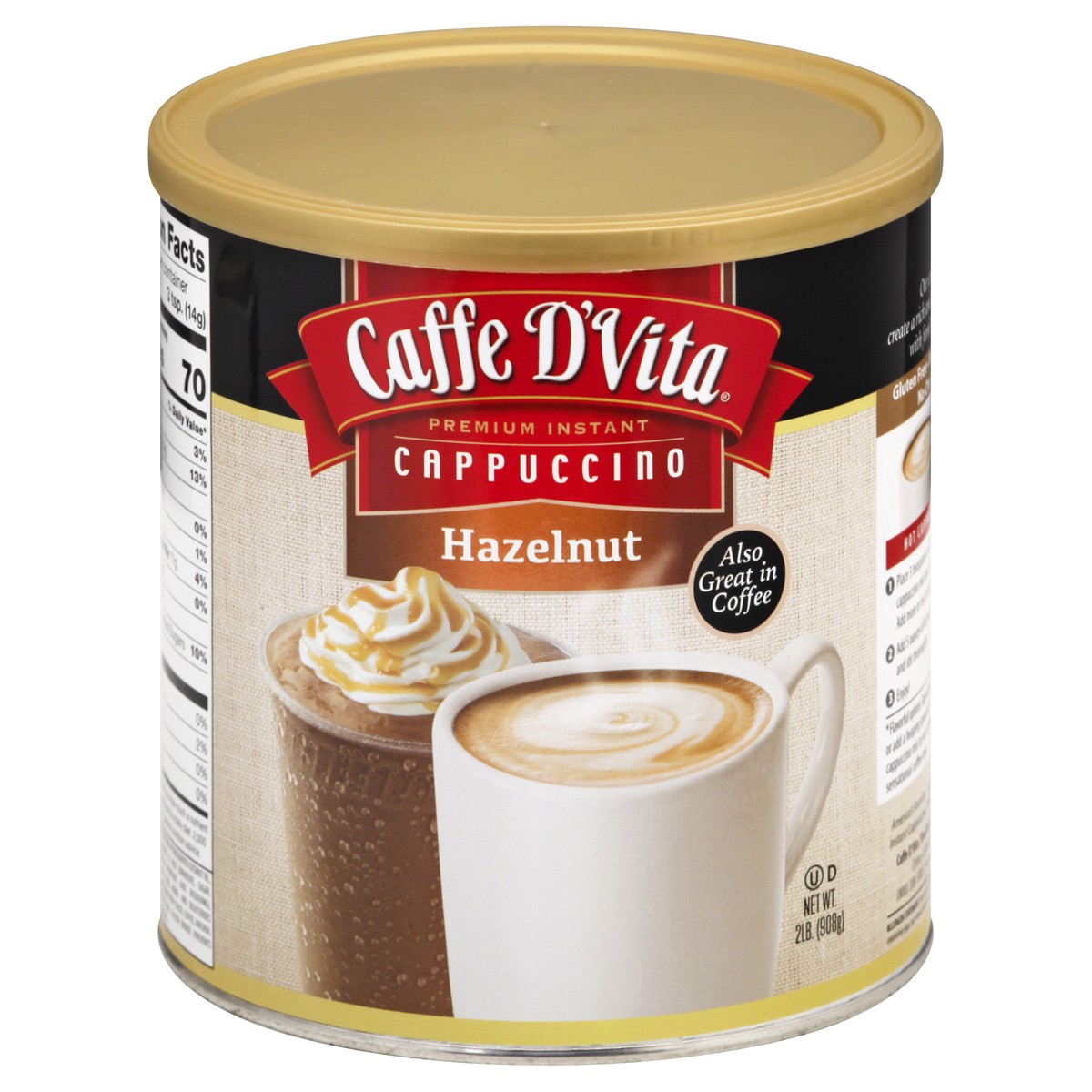 slide 9 of 13, Caffe D'Vita Premium Instant Hazelnut Cappuccino - 2 lb, 2 lb