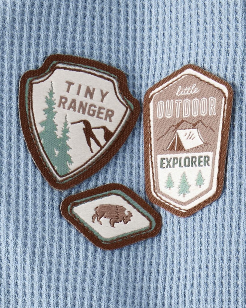 slide 2 of 4, Carter's Baby 2-Piece Park Ranger Thermal Bodysuit Pant Set - Blue Blue 12M, 2 pc